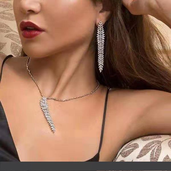 

luxury women necklace for party wedding bride jewelry olive leaf necklace for girls women for party wedding nice gift, Silver