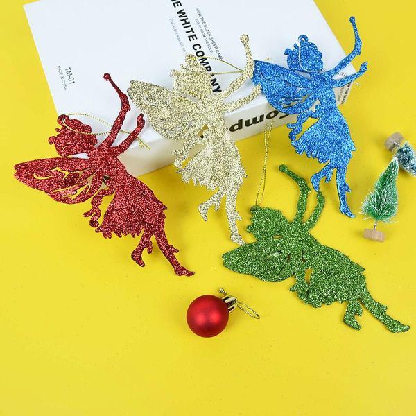 

2pcs 8 цветов блеск ангел chrsitmas елка висячих подвески украшение для diy главной xmas фестиваля партии нового года ноэль украшение jlldjj