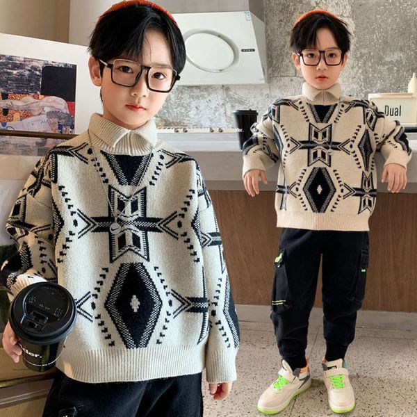 

sweater boys' plush turtleneck and thickened zhongda 2020 winter clothing new korean children's fashion, Blue