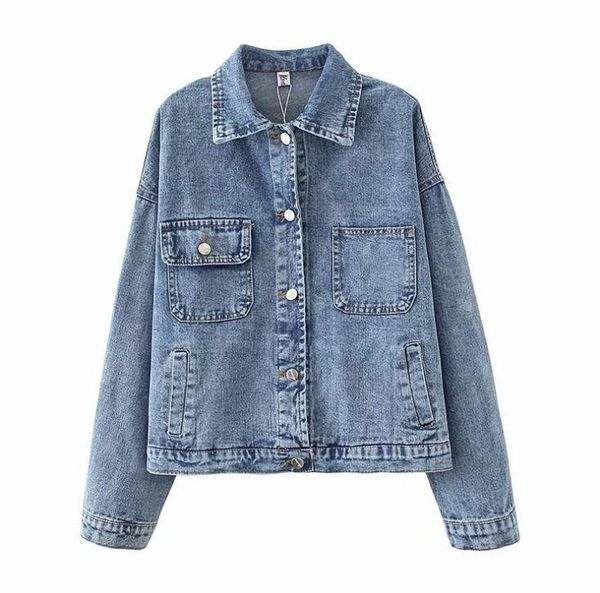 

women's jackets hcbless denim jacket 2021 autumn and winter multi-pocket loose wild, Black;brown