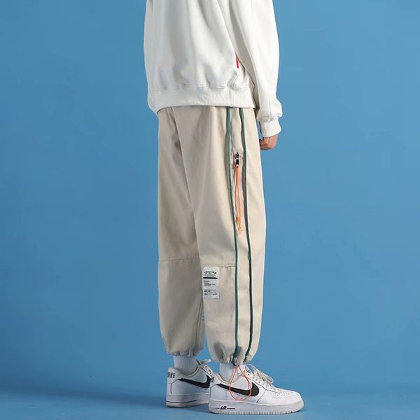 

men's autumn winter new plush and thickened tooling casual pants, Black