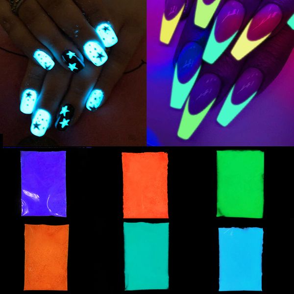 

10/30g colorful luminous powder fluorescent glitter pigment glow in the dark for diy craft nail art decor neon phosphor