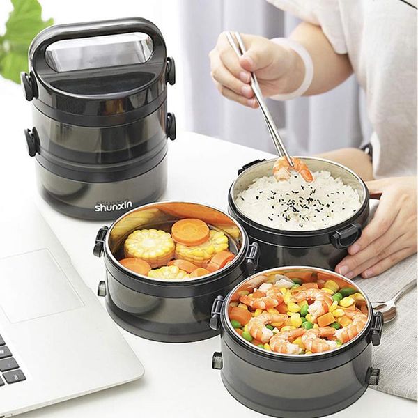 

портативный тепловой lunch box микроволновая из нержавеющей стали японского термоса обед box bento коробка герметичного контейнер еда закуск