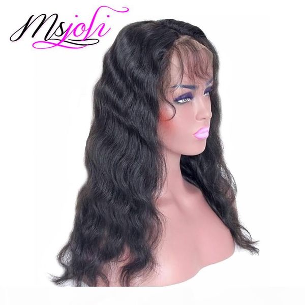 

9a malaysian virgin human hair body wave natural color 360 lace frontal with two bundles 2+1pics lot queen unprocessed hair by msjoli, Black;brown