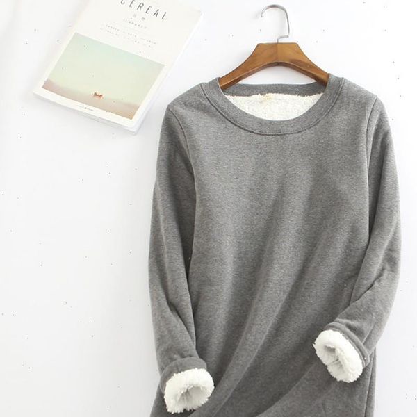 

40 winter hoodie women thick fleece sweatshirt velvet warm o neck keep warmer clothes hoodies women, Black