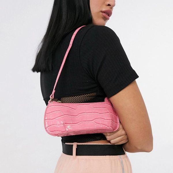 

vintage mini baguette shape bag luxury leather handbag casual shoulder bag underarm bags for women bolsa feminina