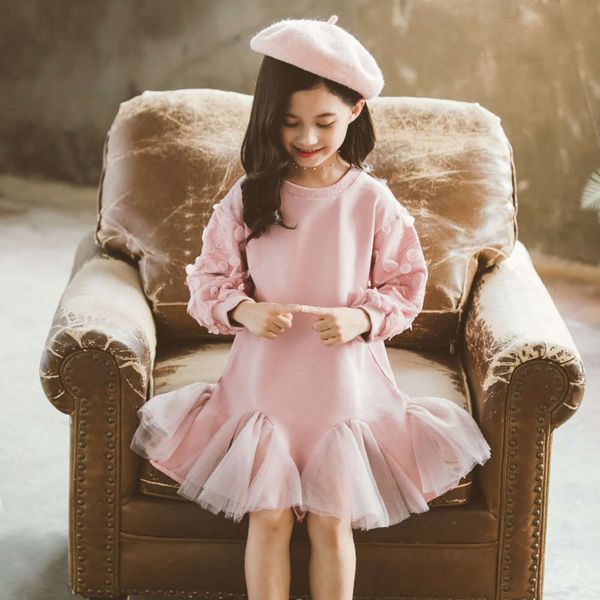 

fashion 2019 autumn and warm girls' plush middle school children's round neck sweater drs winter ioofbklk, Red;yellow