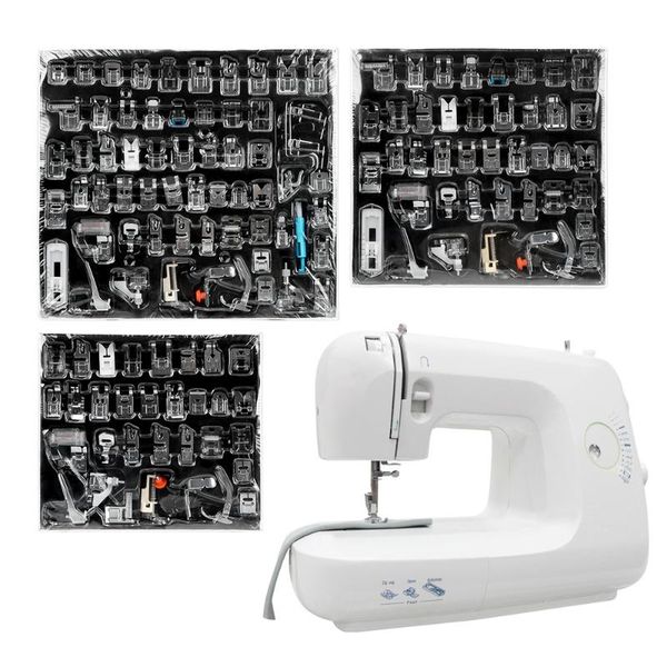 

32/42/62 pieces for brother singer janome diy sewing machine presser feet sewing machine presser foot, Black