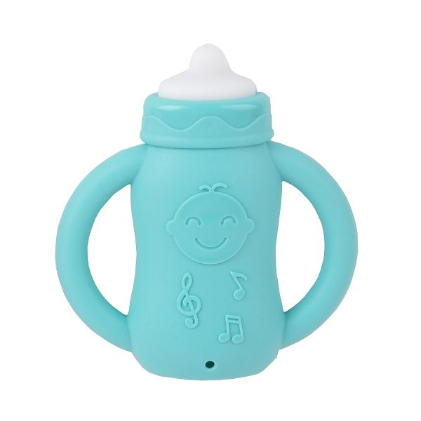 

blue and white color simulated baby gift set bottle teethers