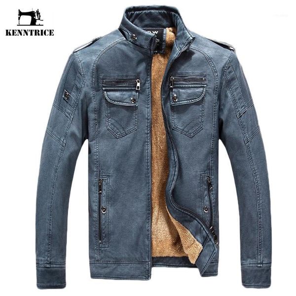 

kenntrice men's leather jacket winter coat male jaqueta couro masculinas inverno pu sheepskin coat motorcycle leather jacket1, Black