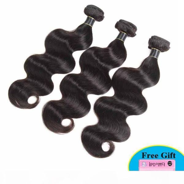 

peruvian virgin hair body wave soft 100% unprocessed human hair weaves peruvian body wave hair extensions, Black