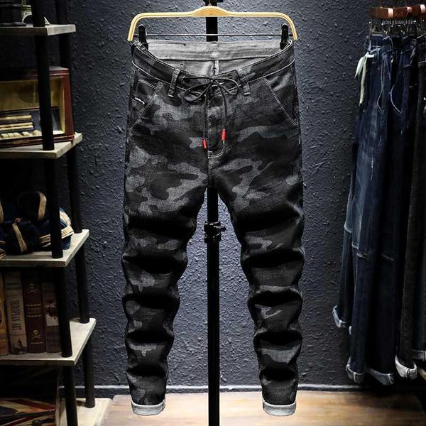

high elastic denim trousers male guapai new winter cultivate one's morality1, Blue