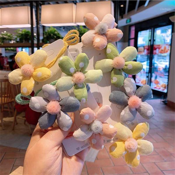 

hair accessories 10pcs/lot est polka dot rope candy colors cute clip girls elastic korean beautiful cloth flower elastics scrunchie1, Slivery;white