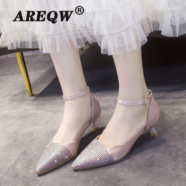 

2021 slip on shoes women high heels pointed pumps shallow mouth sandals ladies all-match latest zapatos de mujer plataforma1, Black