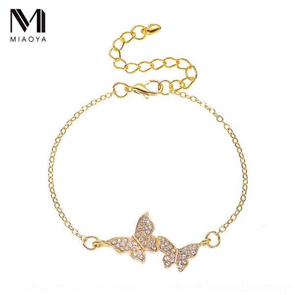 

n2mox алмаз мода флэш алмазный браслет женской простой корейский полный двойной браслет бабочка универсальному темперамент braceletbutterfly, Golden;silver