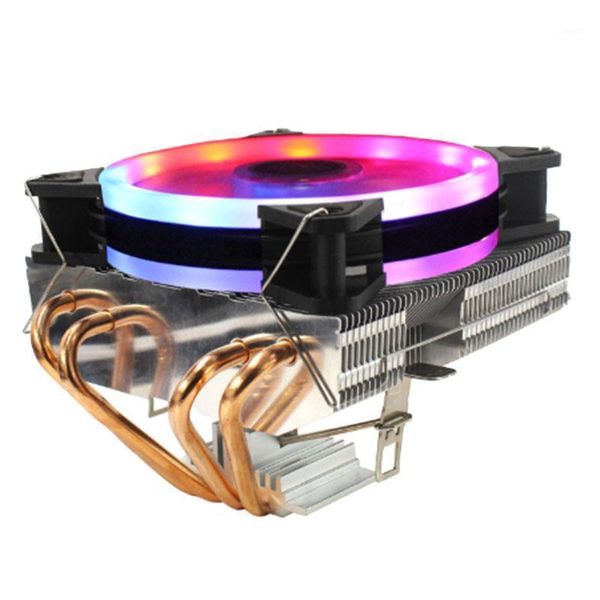 

lanshuo four copper tube blow-down cpu cooler cpu fan suitable for 1366/2011/1155 and other multi-platform (three-line multicolo1