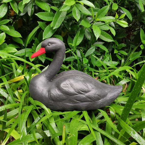 

plastic floating black swan decoy f/ hunting fishing garden scarer scarecrow