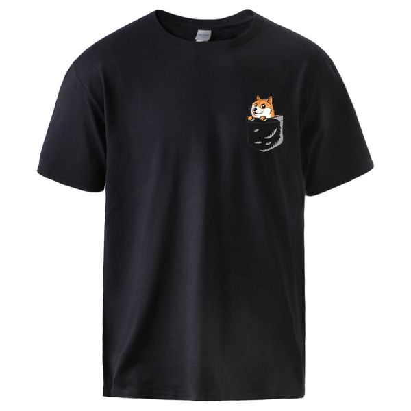

sport pocket dog print tee summer cotton t shirts male short sleeve sportswear tracksuits man brand cartoon casual workout tees