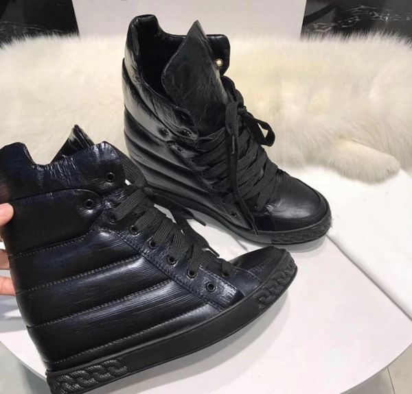 

2021 boots fashion ankle for women from cunha genuine ladies growing leather zapatillas mujer shoes orrr, Black