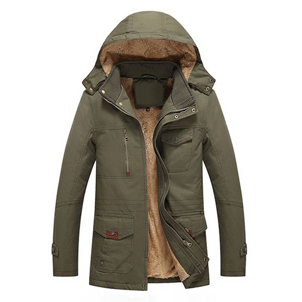 

2021 the new fine men's winter jacket thicken skin with hood outward warm coat superior casual clothing jackets parka yatz, Black