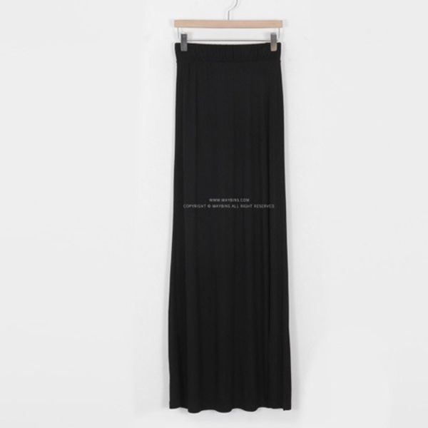 

2019 new cotton high waist split side black skirt women long solid skirts womens summer skirt girls high waist straight q1209