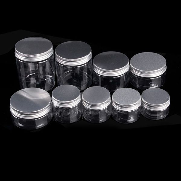 Clear Plastic Jar и Люки Пустые Косметические контейнеры Макияж Box путешествия упаковка бутылки 30мл 40мл 50мл 60мл 80мл 100мл 120мл 200мл 250мл