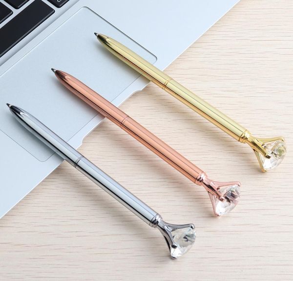 

luxury metal crystal diamond pen 8 colors polka dot ball pens fashion 19 carat large diamond ballpoint pens bbyajv bde_luck, Blue;orange