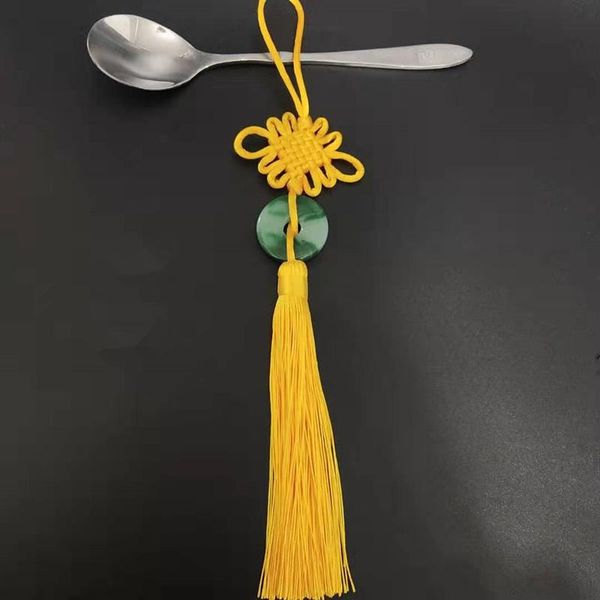 

5pcs green jade piece chinese knot tassels silk fringe diy home textile garment jewelry flower crafts tassel trim party gift h jllxcm