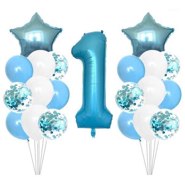 

kukuzhu 1st happy birthday balloons silver foil number balloons banner first baby boy girl party decorations my 1 year supplies1