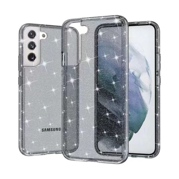 Capas de telefone transparentes luxuosas com glitter para Samsung Galaxy S24 S23 S22 Ultra S21 S20 FE Plus Note 20Ultra 20 A54 A53 A33 Capa protetora à prova de choque