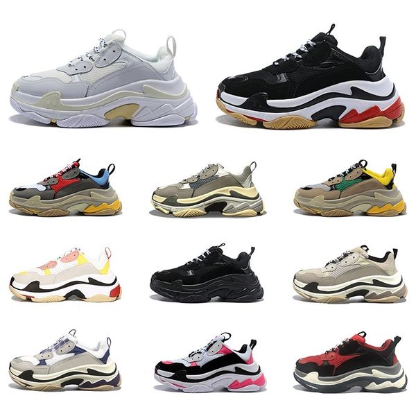 

triple s paris 17fw platform sneakers men women vintage black red white green dad shoes tennis increasing sports size 36-45, White;red