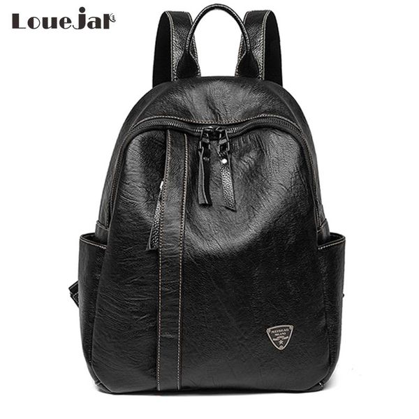 

2020 women backpacks soft leather teenage knapsack light waterproof shoulder bag litchi pattern mochila for girls ladies