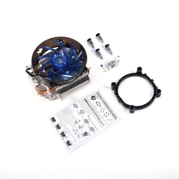 

new red blue cpu cooler copper double heat pipe cpu радиатор латунный tower вентилятор для intel 775/1155/1156/1151/1150/1366 amd
