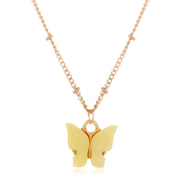 

fashion geometry butterfly pendant necklace gold plated insect charm choker ladies clavicle chain necklaces designer jewelry party gifts, Silver