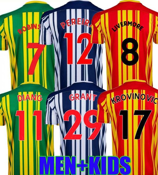

20 21 west bromwich albion ivanovic soccer jerseys 2020 2021 austin burke pereira livermore phillips grant robinson men kids football shirt, Black;yellow