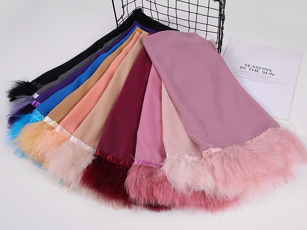 Schöne Designer Beliebte Plain Schal Blase Chiffon Schal Frauen Moslemisches Hijab Schal Wrap Feder 10 teile/los