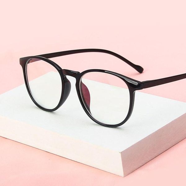 

fashion sunglasses frames 2021 classic optical eyeglasses round plastic glasses frame women computer myopia eye vintage men, Black