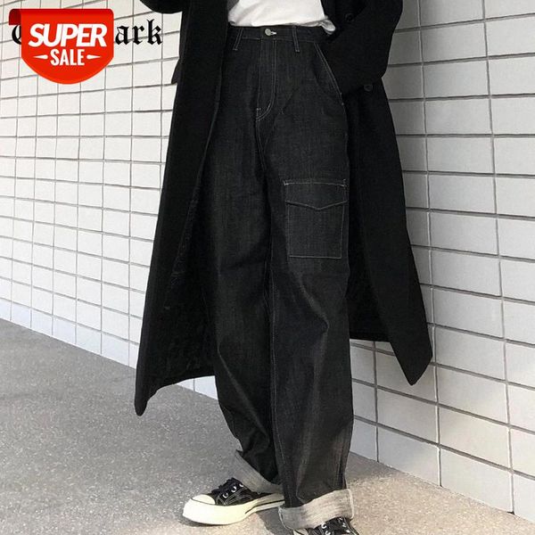 

goth dark hip hop black wide leg gothic trousers y2k style vintage pockets loose women pants high waist fashion streetwear women #ch64, Black;white