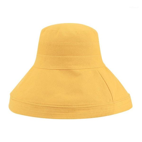 

solid color hat foldable travel vacation wild sun hat large brimmed basin1