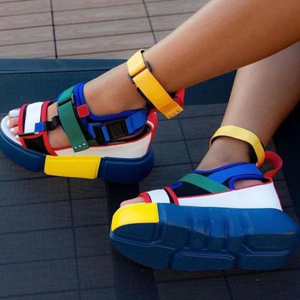

lapolaka 2020 fashion brand ins multi colors big size 44 casual shoes woman flat cool comfortable sandals female, Black