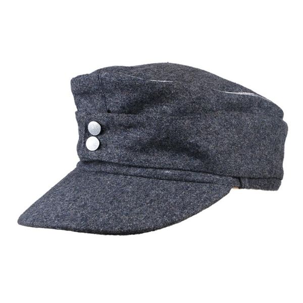 

wwii german wh em officer m43 panzer wool field cap hat silver brim, Blue;gray