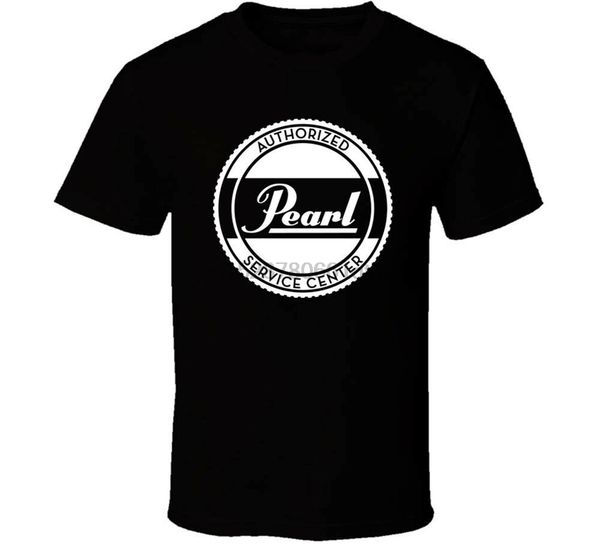 

pearl drums логотип retno новая рубашка черный белый тенниска mens свободная перевозка груза для молодежи среднего возраста старая майка спо