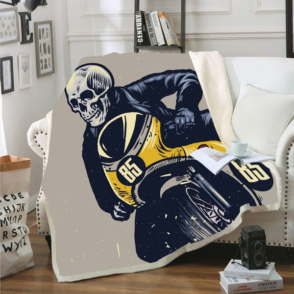 

extreme sport microfiber throw fleece blanket for boys kids motor racing 3d print sherpa bed sofa blanket for nap travel home