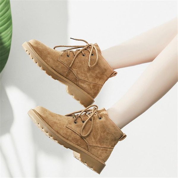 

boots autumn and winter retro women's short student flat-bottom motorcycle shoes lace-up casual women's1, Black