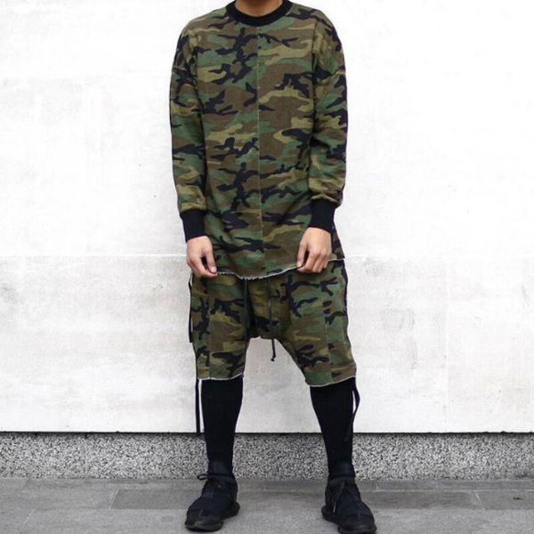 

2021 men will see hip hop trunks boardshorts shorts streetwear camo side strap crotch fall male sweatpants sebi, White;black