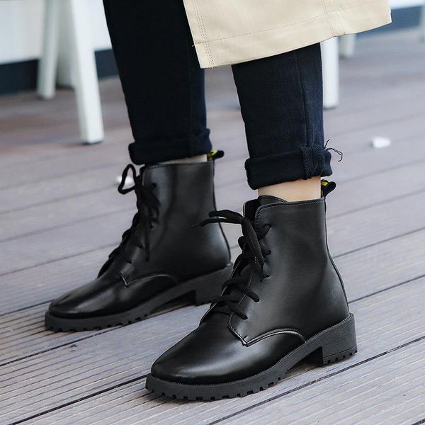 

martin boots women's autumn fashion boots england motorcycle retro fashion korean-style students, Black