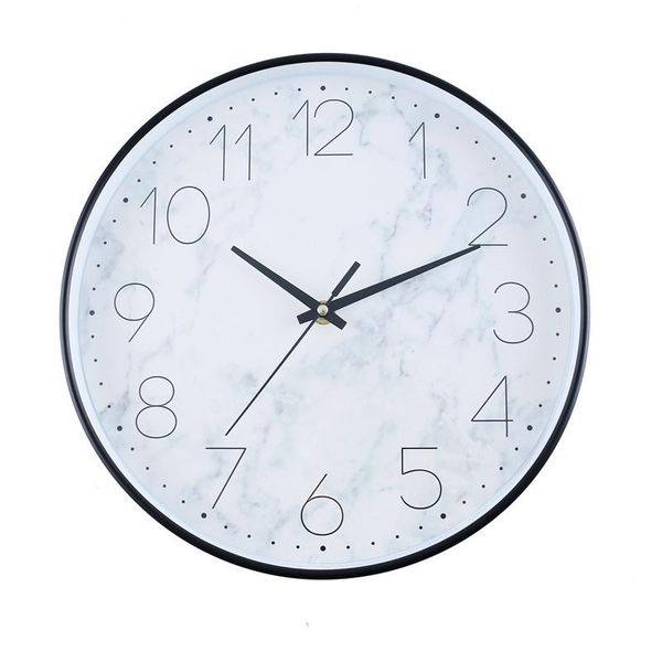 

30*30*5cm simple marble dial wall clock large wall clock modern design watch clocks living room bedroom silent home