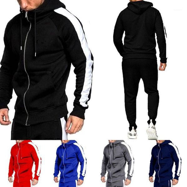 

2020brand men tracksuit 2 piece and pants mens sweat suits set plus size jogger sets for men fashion clothing1, Gray