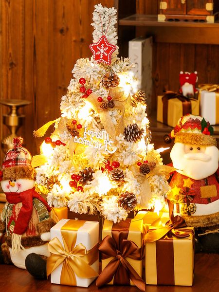 

60cmins ornaments christmas mini flocking deskdecoration tree home