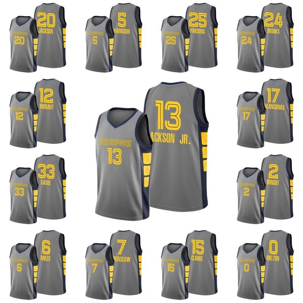

memphis grizzlies men chandler parsons dillon brooks ja morant jaren jackson jr. c.j. miles dwight howard solomon hill jersey, Black